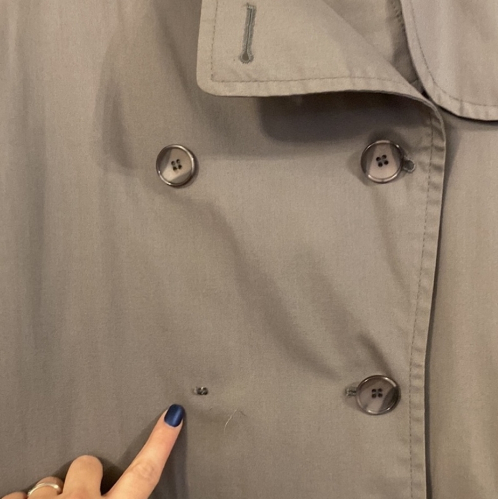 London Fog Grey Trench Coat - Picture 5 of 15